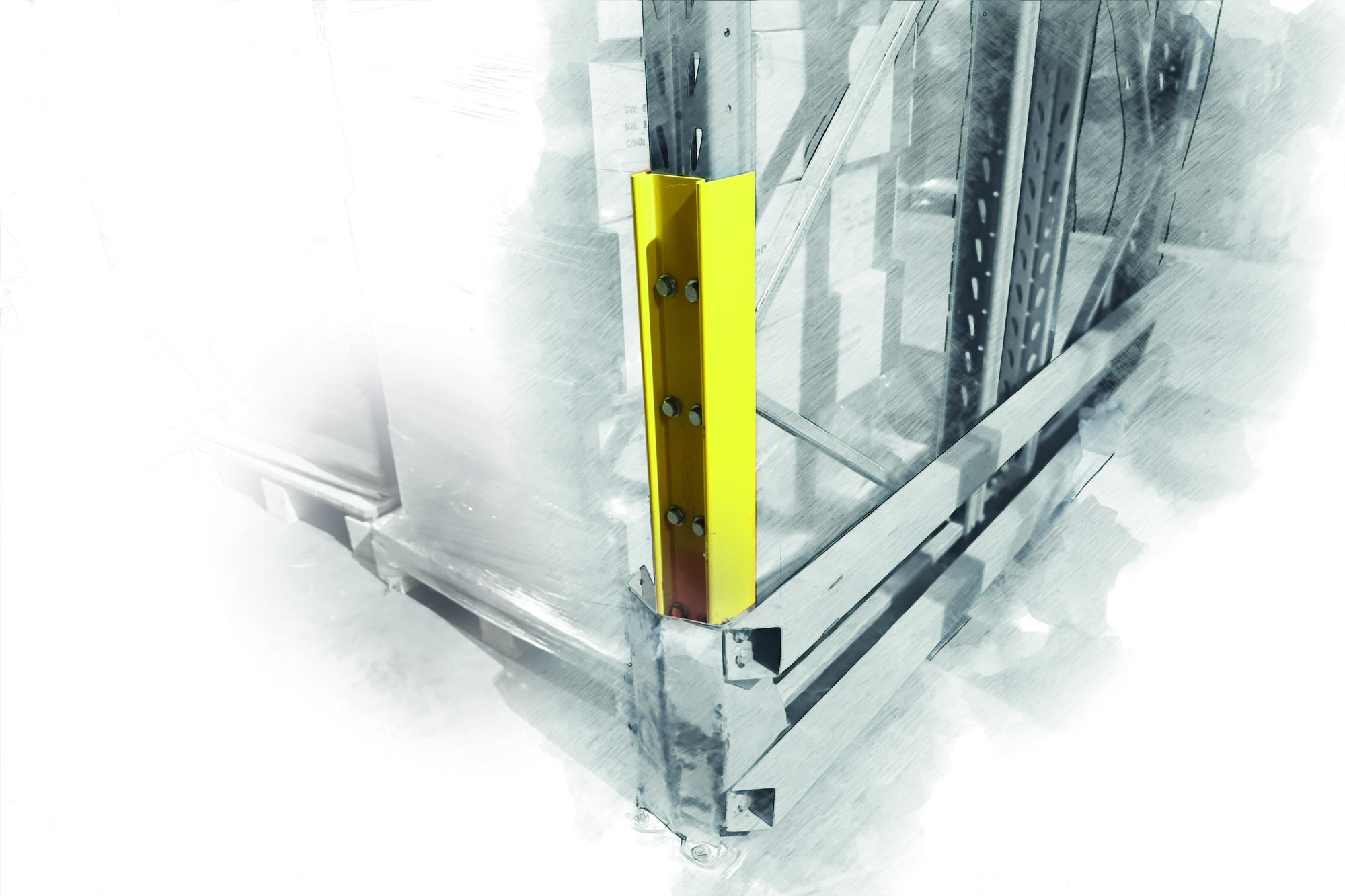 Conçu pour se poser sur votre montant de rack déformé, sans dépalettiser.